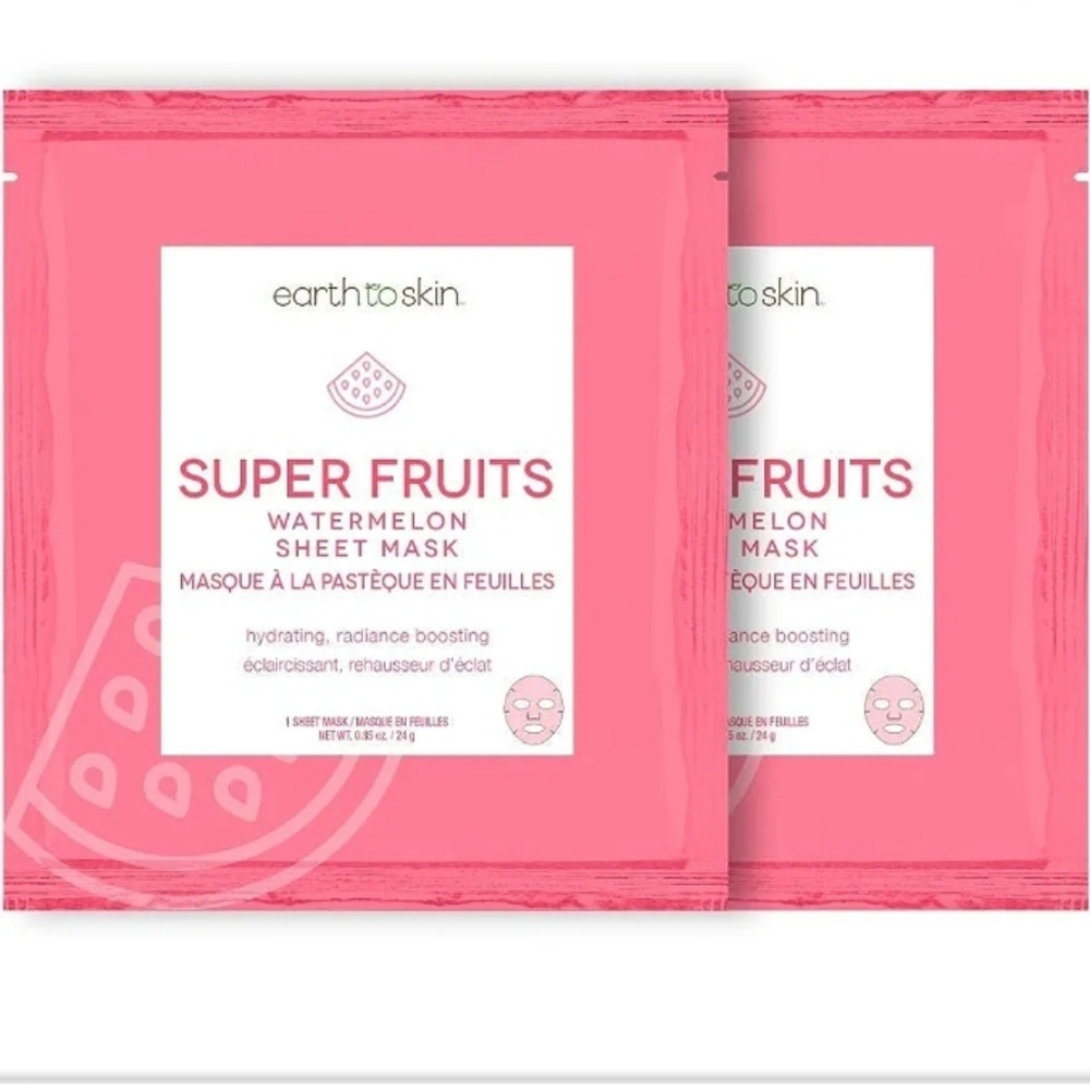 3 Individual 🍉 Masks - Earth To Skin - Super Fruits Sheet Masks Watermelon 🍉
